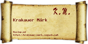 Krakauer Márk névjegykártya
